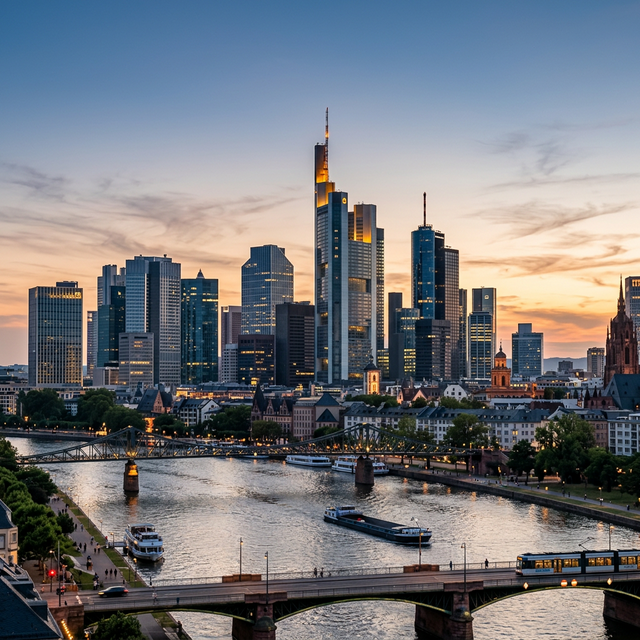 Frankfurt Banking District Skyline